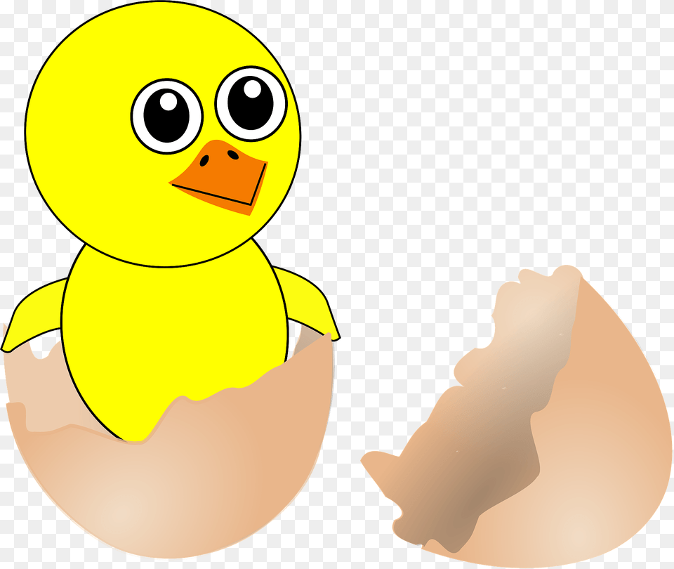 Funny Newborn Chick Coming Out From The Egg Clipart, Food, Face, Head, Person Free Transparent Png