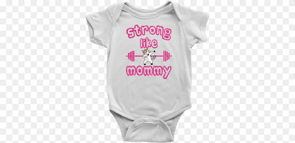Funny Newborn Dabbing Unicorn Comic Pink Strong Like Mommy Blessed With Baby Girl Niece, Clothing, T-shirt, Shirt, Knitwear Free Png Download