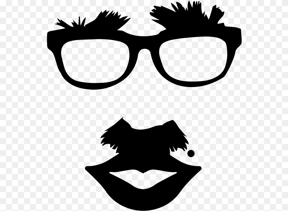 Funny Nose And Glasses Clipart Download Funny Icon Black And White, Gray Free Transparent Png