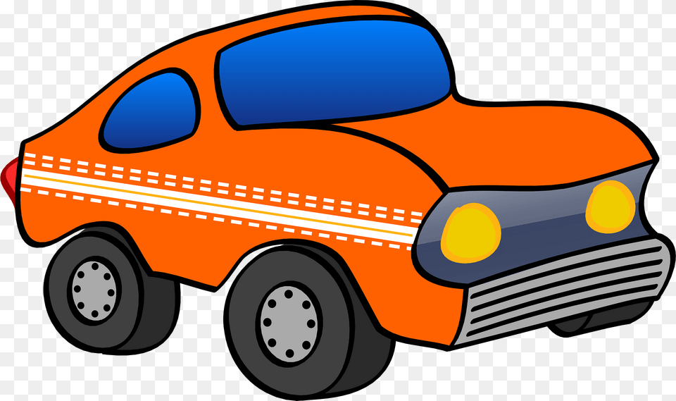 Funny Orange Car Clipart, Coupe, Sports Car, Transportation, Vehicle Png Image