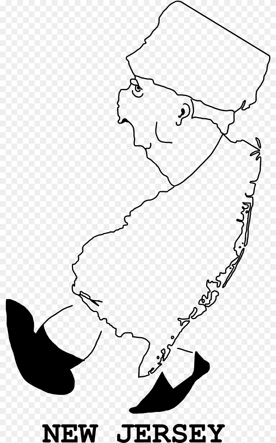 Funny Outline Maps Of New Jersey Transparent Map Of Nj, Gray Free Png