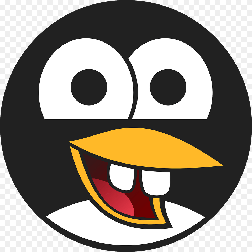 Funny Penguin Face Clipart, Logo, Disk Free Png
