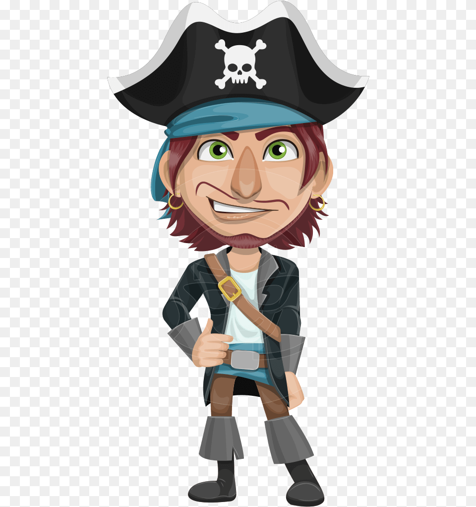 Funny Pirate Cartoon Vector Character Aka Pirate Tim Pirate Cartoon Character, Person, Baby, Face, Head Png Image
