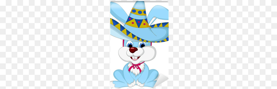 Funny Rabbit Cartoon Posing With Cowboy Hat Wall Mural European Rabbit, Clothing Png Image