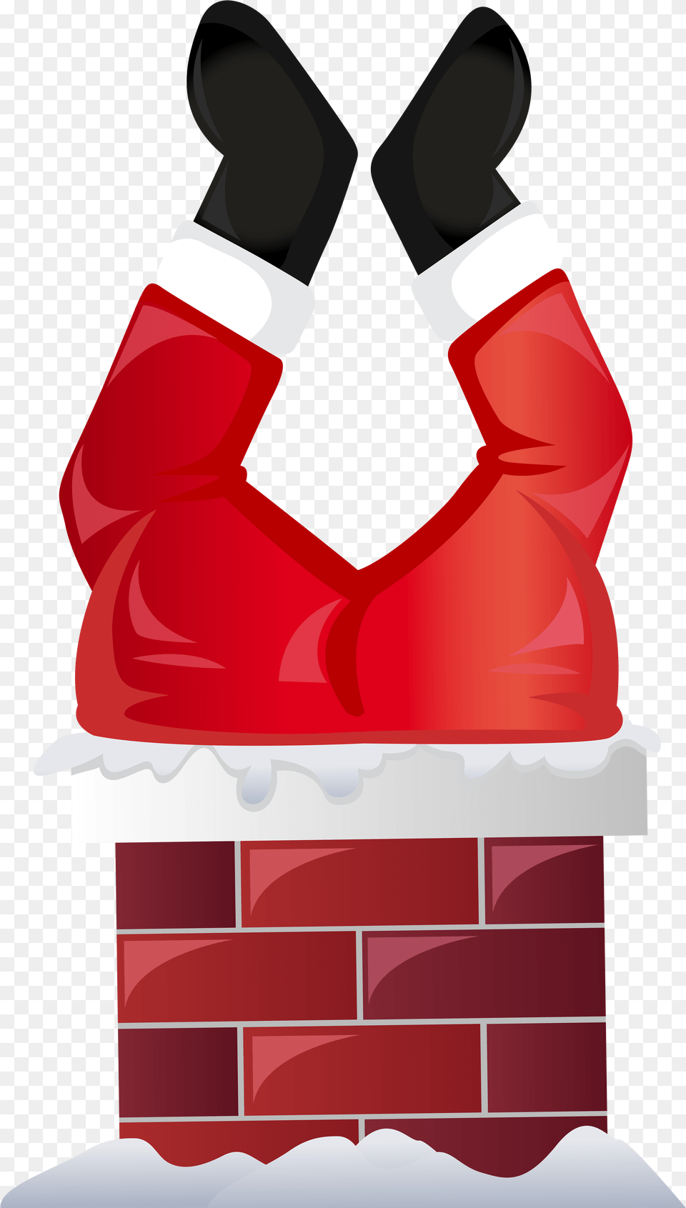Funny Santa In Chimney Clip Art Clip Art, Glove, Brick, Clothing, Underwear Free Png