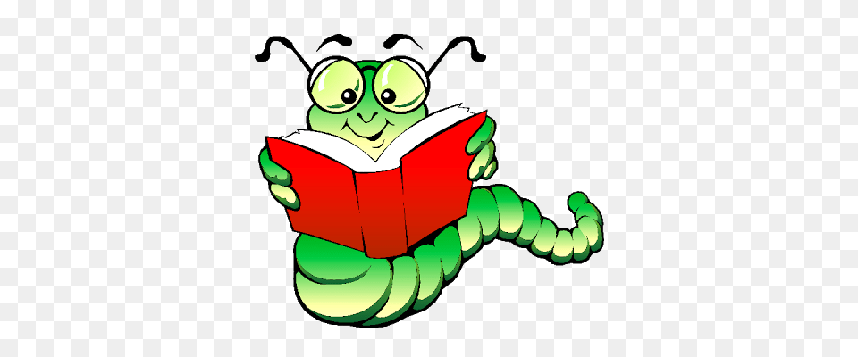 Funny School Clipart, Green, Person, Reading, Book Png Image