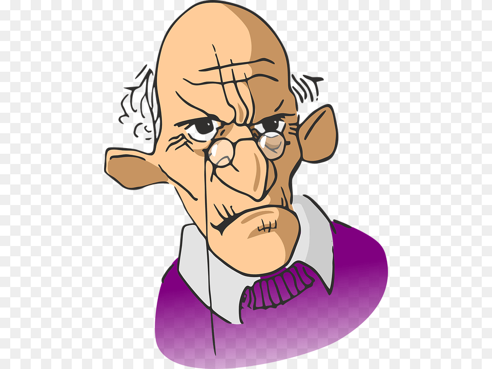 Funny Senior Monologue Ugly Old Man Cartoon, Baby, Face, Head, Person Png Image