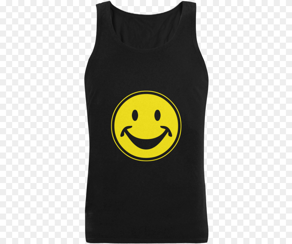 Funny Yellow Smiley For Happy People Plus Size Men Aryan Blood, Clothing, Tank Top, Person Free Png Download