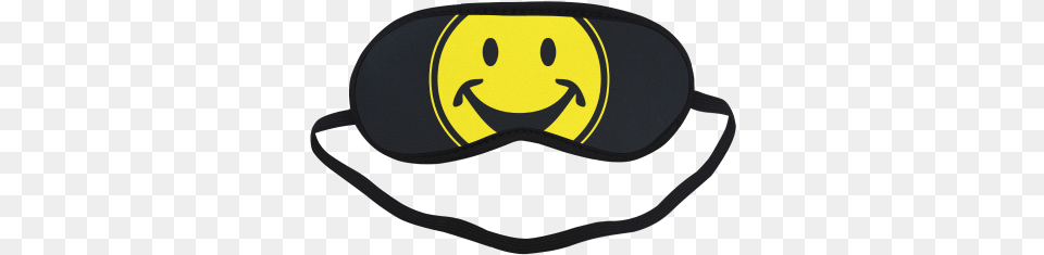 Funny Yellow Smiley For Happy People Sleeping Mask Black Panther Eye Mask, Disk, Person, Pirate Free Png