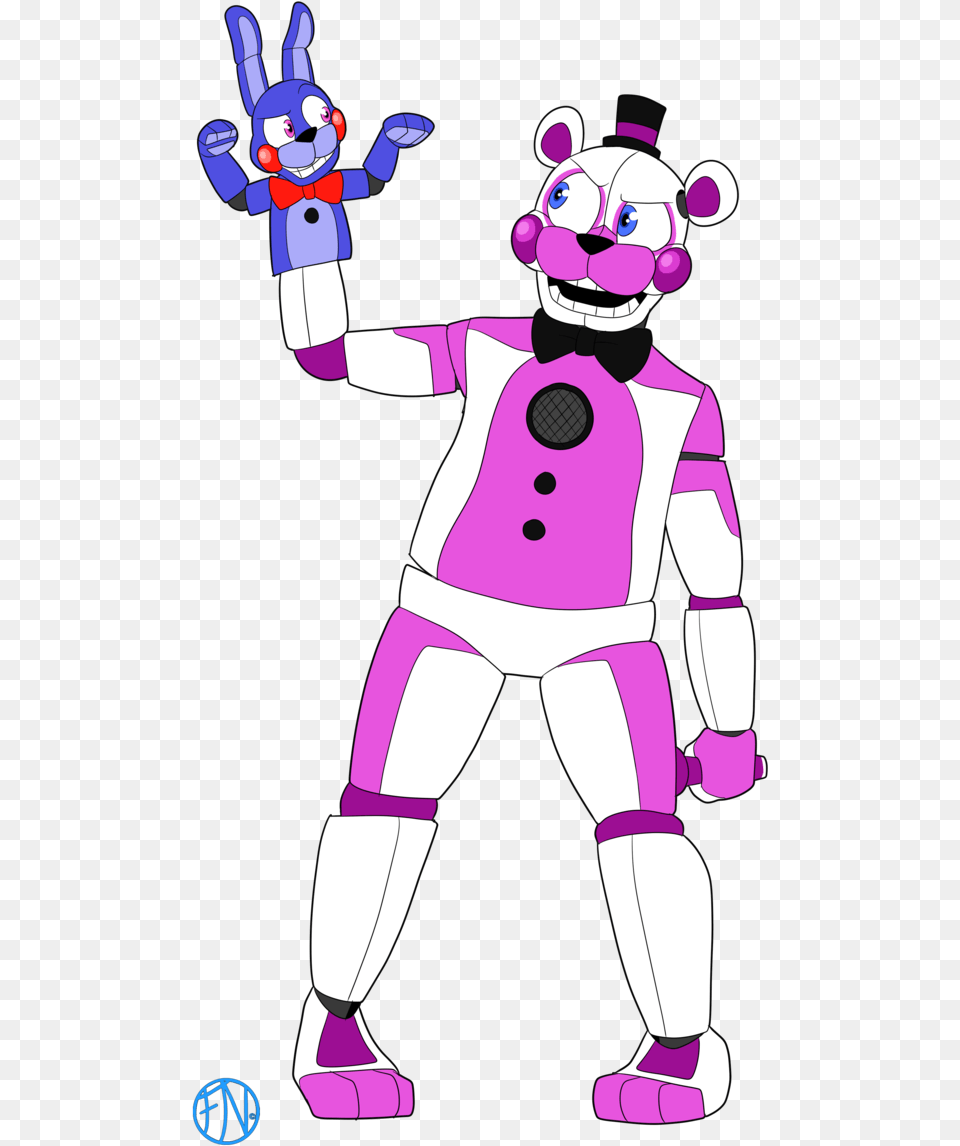 Funtime Freddy By Fnafnations Cartoon Funtime Foxy X Funtime Freddy, Purple, Baby, Person, Book Png Image