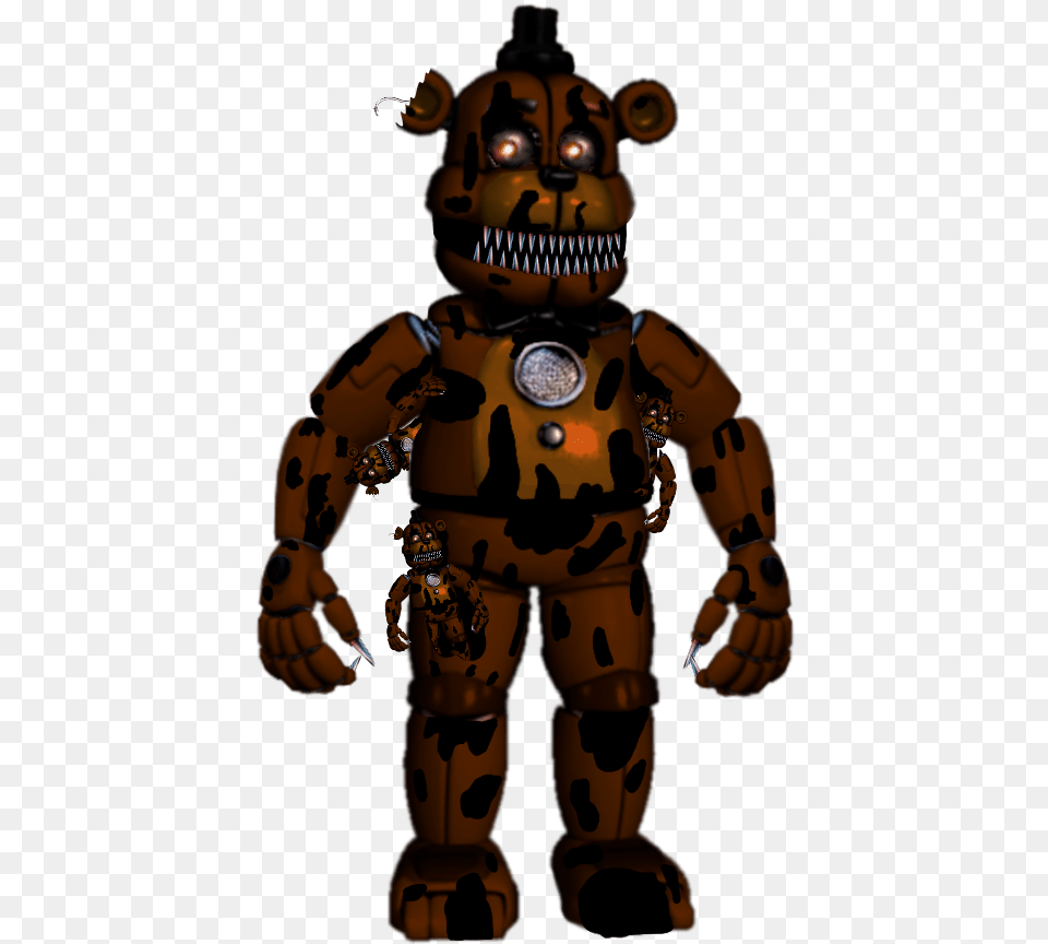 Funtime Nightmare Freddy Fnaf Fnaf4 Fnafsisterlocation Funtime Withered Freddy, Robot, Adult, Male, Man Free Png