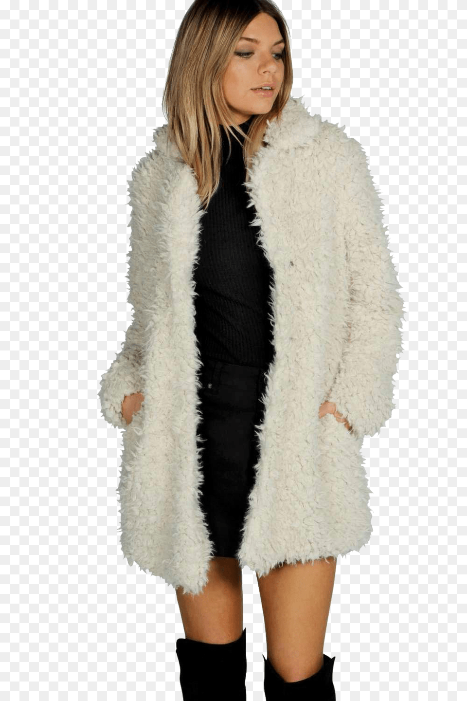 Fur Coat, Clothing, Knitwear, Overcoat, Sweater Free Png