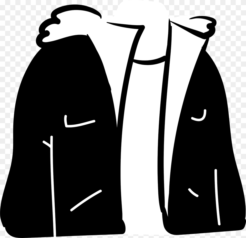 Fur Jacket Clipart, Clothing, Coat, Blazer, Stencil Png Image