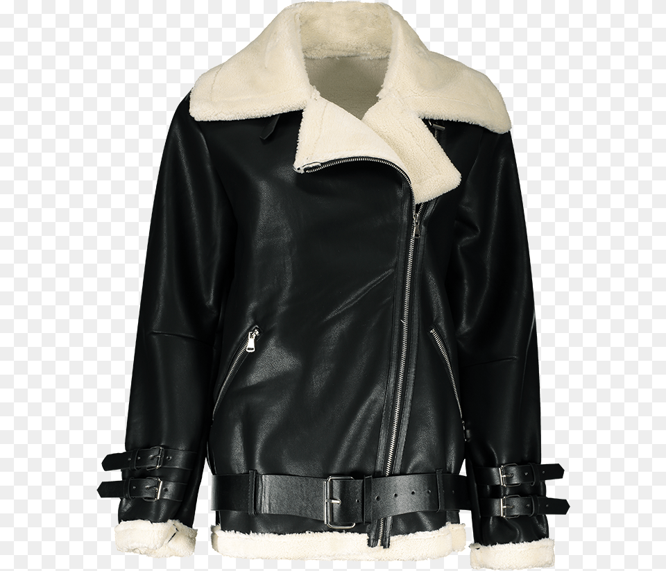 Fur Lined Leather Jacket Image Coat, Clothing, Leather Jacket Free Png