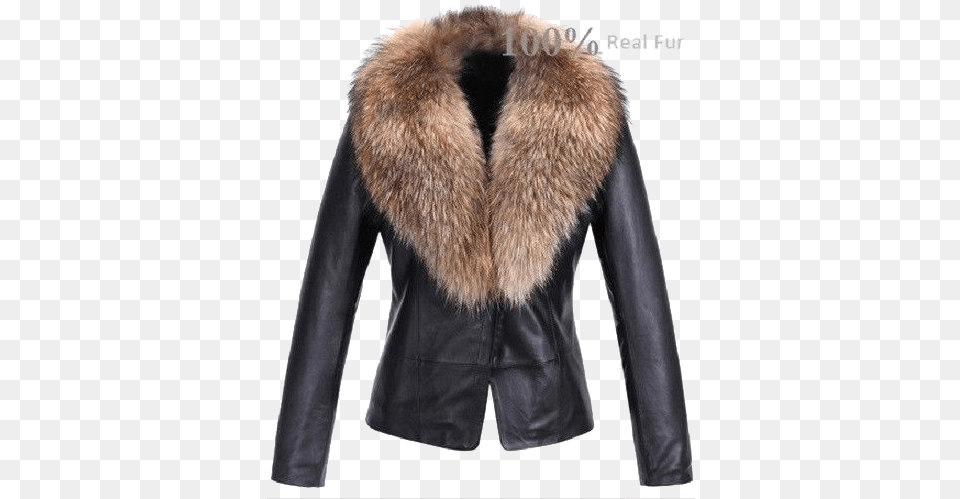 Fur Lined Leather Jacket Photos Ladies Leather Jackets With Fur Collar, Clothing, Coat Free Png