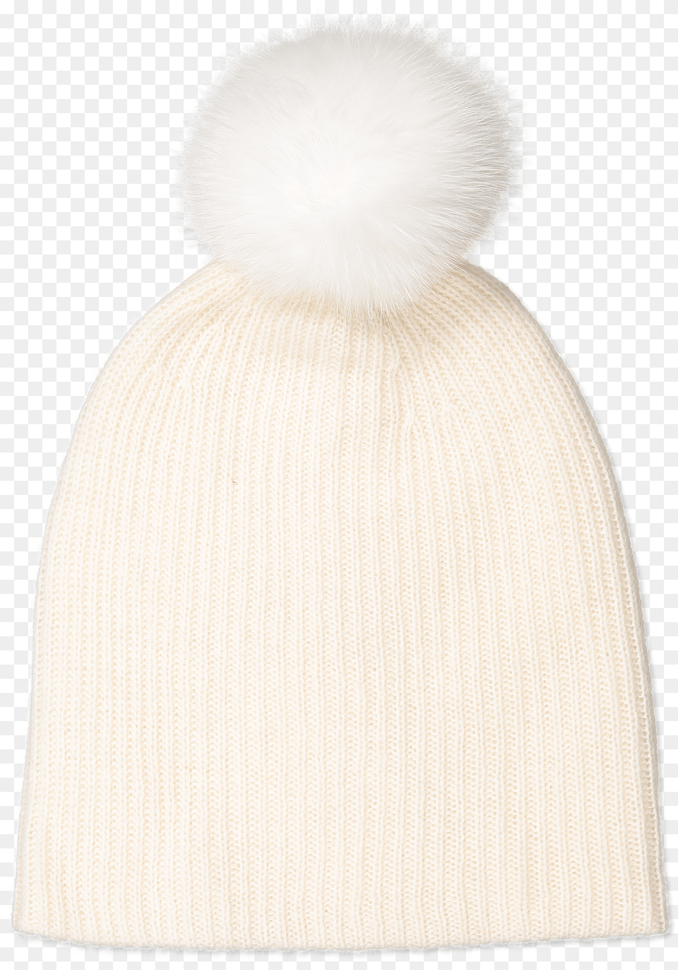 Fur Pom Pom Beanie White Beanie, Cap, Clothing, Hat Free Png Download