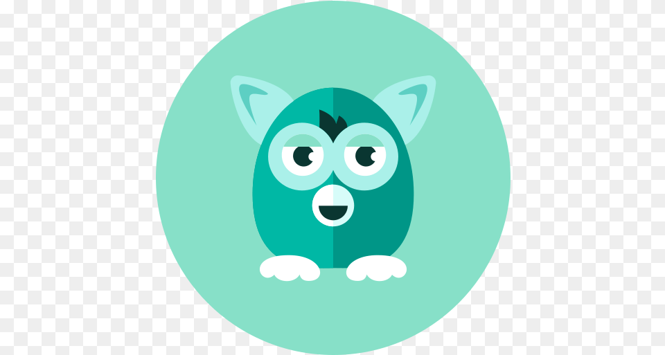 Furby Icon Of Kameleon Green Round Dot, Disk, Food, Egg, Face Free Png Download