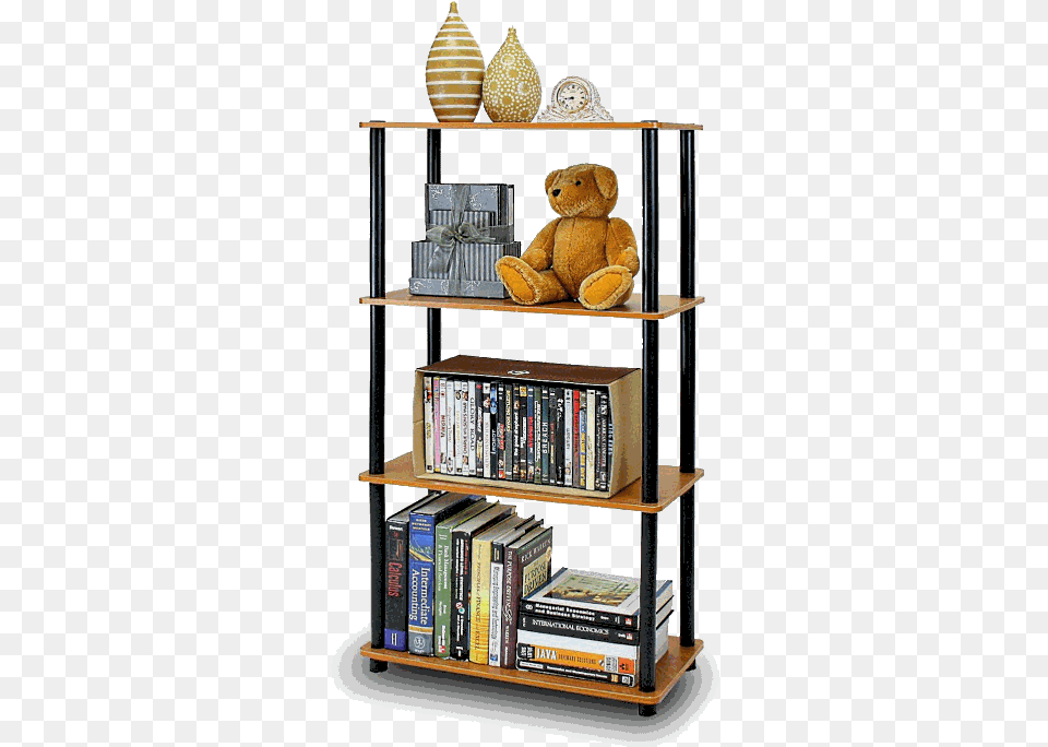 Furinno Turn N Tube 4 Tier Shelf Bookcase, Furniture, Book, Publication, Teddy Bear Png