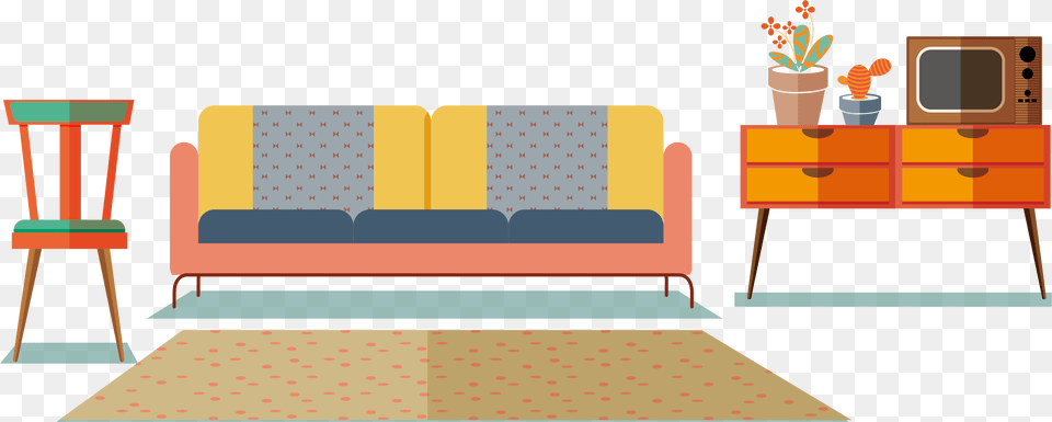 Furniture Clipart Home Furnishings Living Room Background Clipart, Architecture, Living Room, Interior Design, Indoors Png Image