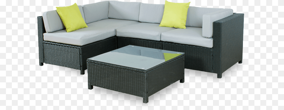 Furniture Crosley Bradenton 5piece Outdoor Wicker Seating Set, Table, Coffee Table, Couch, Tub Png