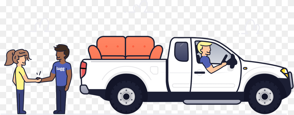 Furniture Delivery Pickup Truck, Vehicle, Transportation, Pickup Truck, Person Png Image