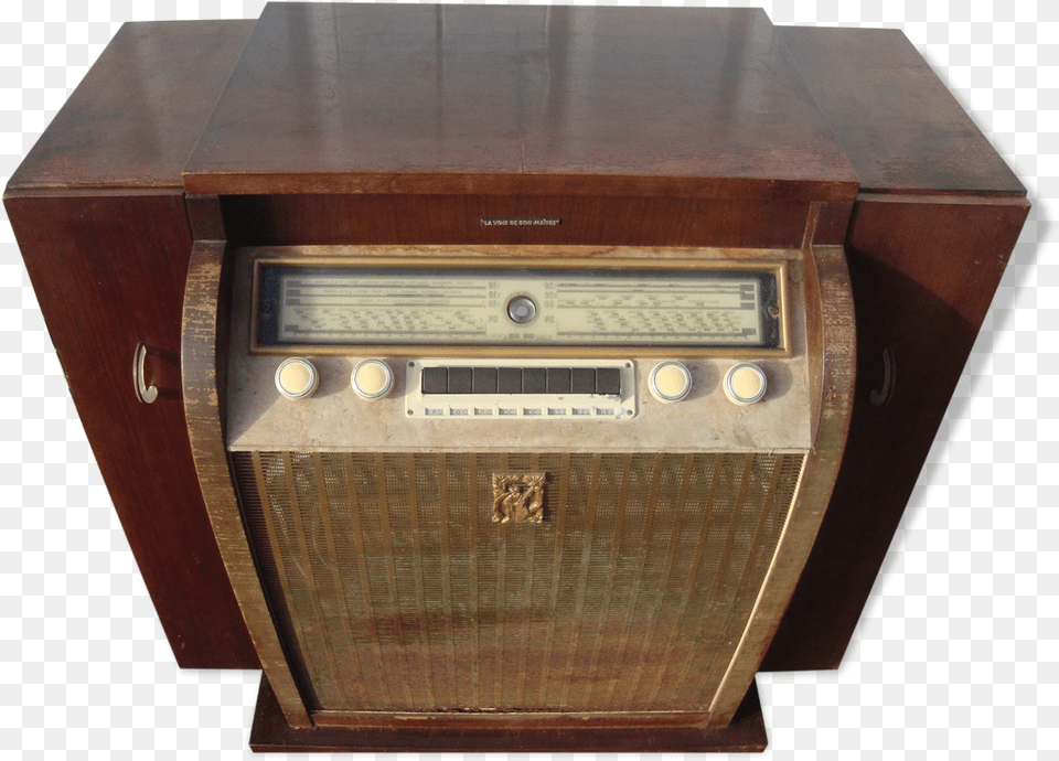 Furniture Old Radio Tsf Wooden Brand Voice Of His Master Plywood, Electronics, Electrical Device, Switch, Mailbox Free Png