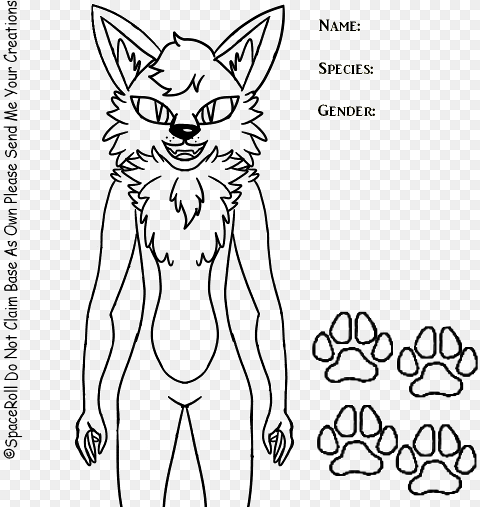 Furry Base Line Art, Text Png Image