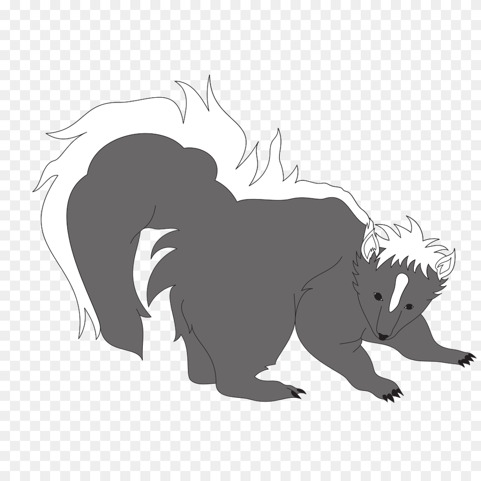 Furry Gray Skunk Clip Arts For Web Vector Graphics Free Png Download