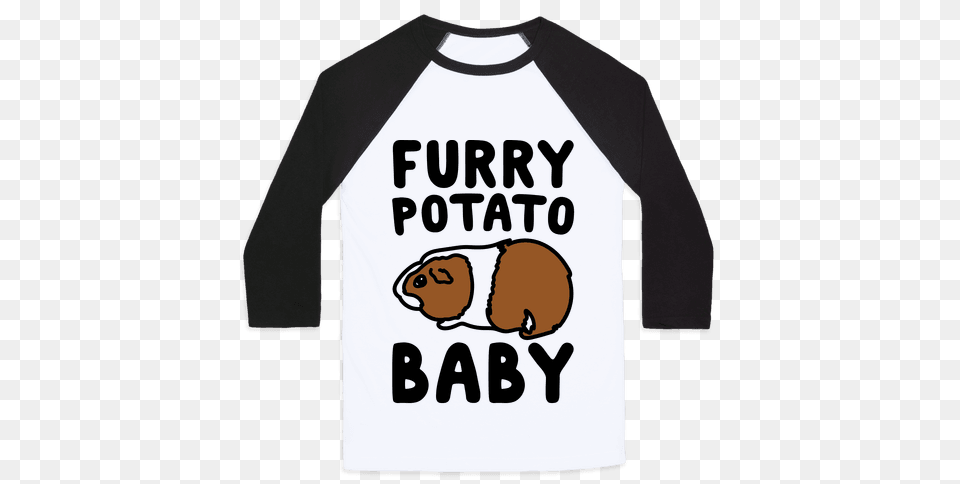 Furry Potato Baby Guinea Pig Parody Baseball Tee Lookhuman, Clothing, Long Sleeve, Sleeve, Animal Png Image