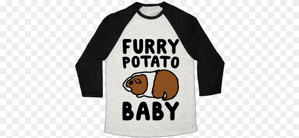 Furry Potato Baby Guinea Pig Parody Baseball Tee Skeleton Memes, T-shirt, Clothing, Person, Animal Free Png Download