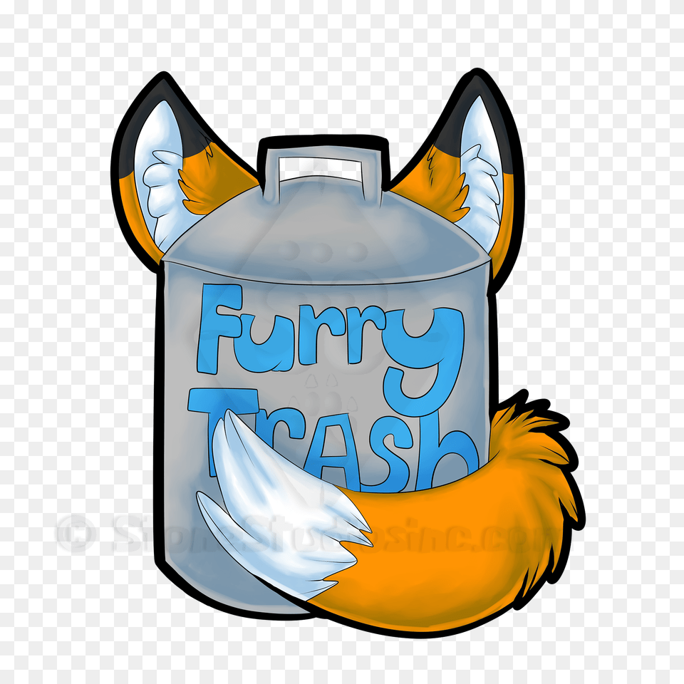 Furry Trash Sticker Design, Tin, Can Free Transparent Png