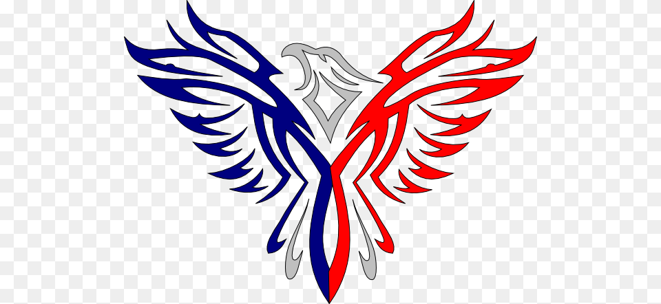 Fusion Eagle Red And Blue Clip Art, Emblem, Symbol, Animal, Fish Free Transparent Png