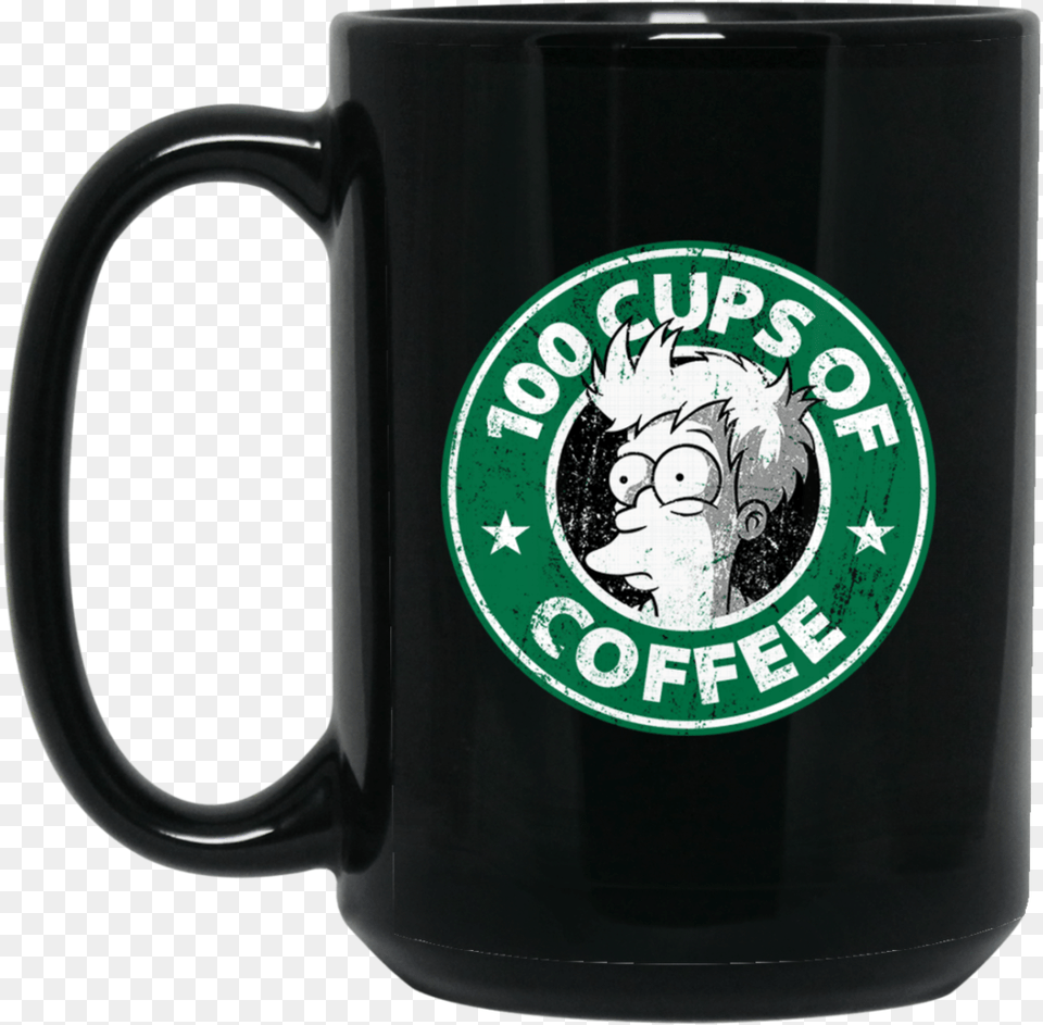 Futurama 100 Cups Of Coffee Mug, Cup, Face, Head, Person Png Image