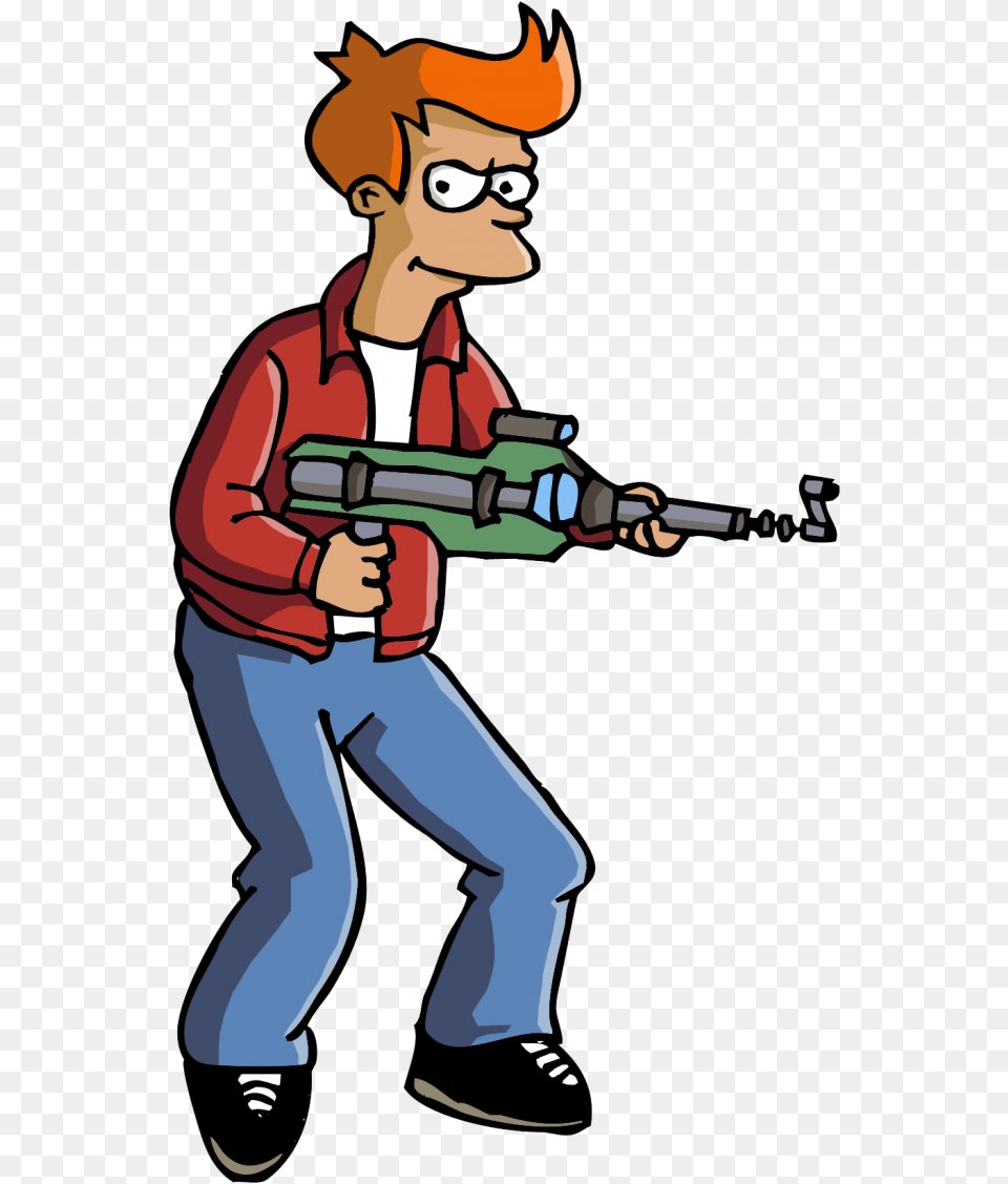 Futurama Fry Gun Image Philip J Fry, Person, Book, Comics, Publication Png