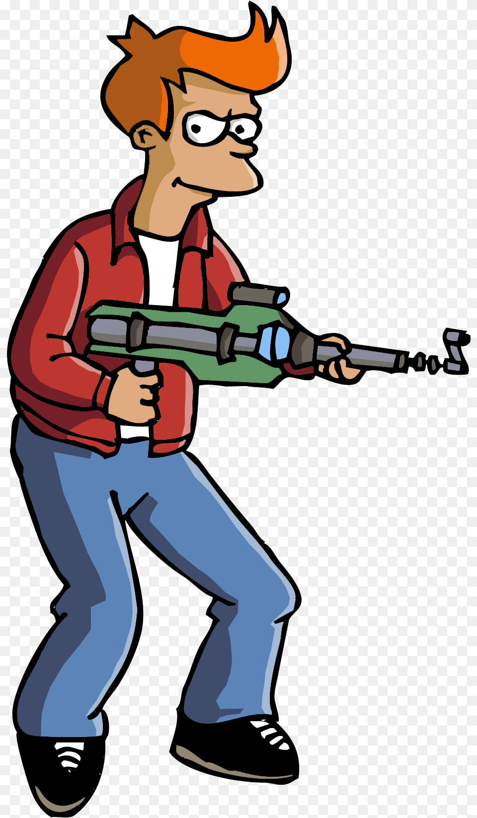 Futurama Fry Gun Image Transparent Sad Futurama, Person, Book, Comics, Publication Free Png Download