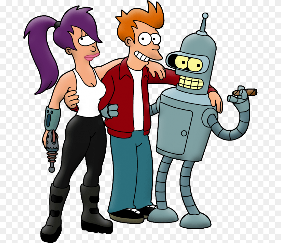 Futurama Leela Fry Bender Image For Futurama, Book, Publication, Comics, Person Free Png