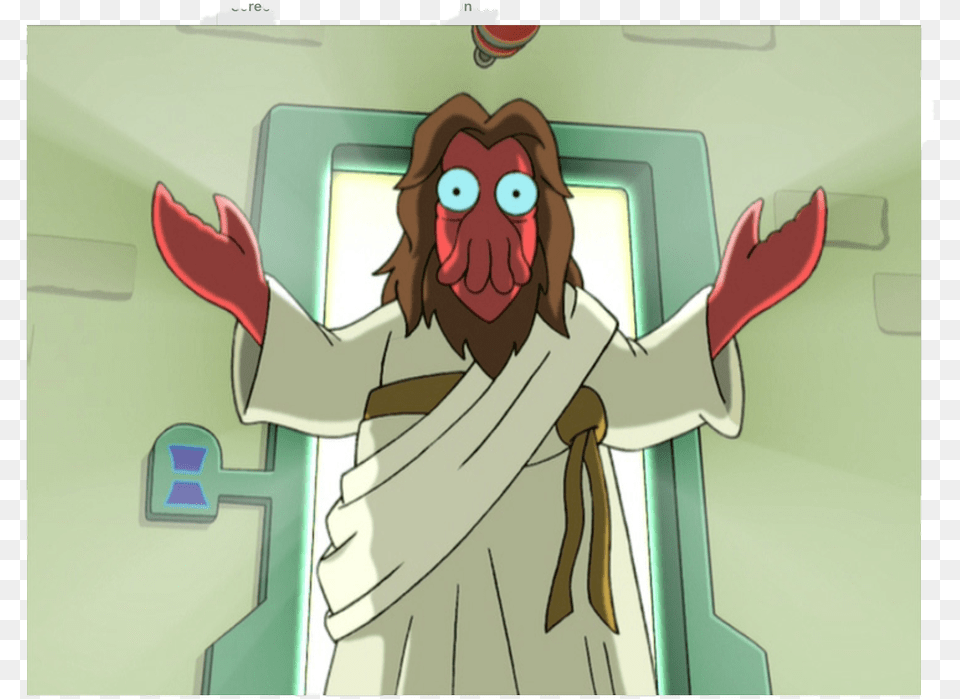 Futurama Zoidberg As Jesus, Cartoon, Baby, Person, Face Png Image