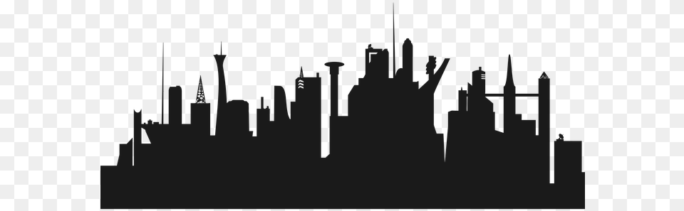 Future Futuristic Science Fiction Futuristic City Skyline Silhouette Png Image