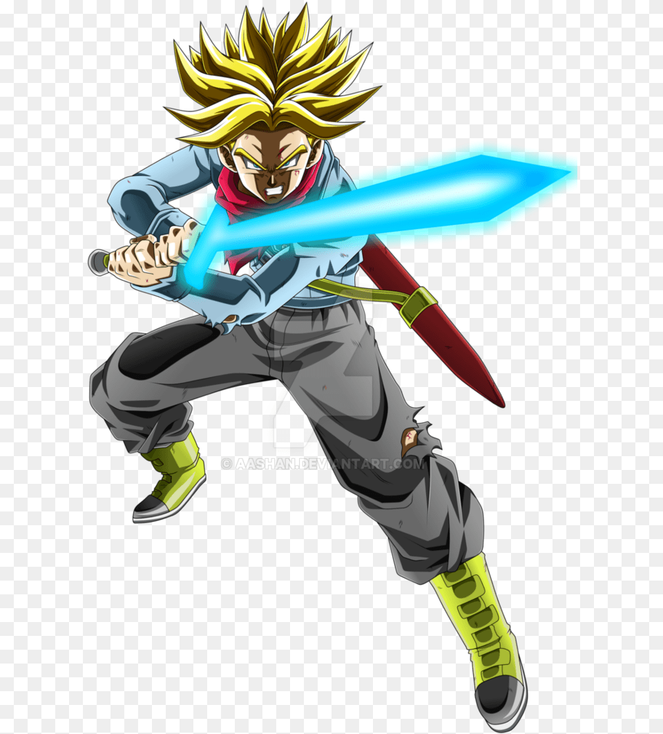 Future Trunks Super Saiyan Super Saiyan Trunks Sword, Book, Publication, Comics, Person Png Image