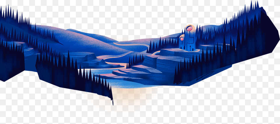 Futuristic Camp Site In Forest The City Is In The Illustration, Ice, Art, Graphics, Modern Art Png