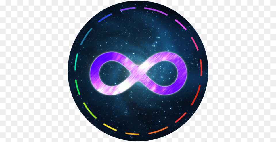 Futuristic Lights Infinity Logo Sticker Portable Network Graphics, Light, Disk, Astronomy, Outer Space Free Transparent Png