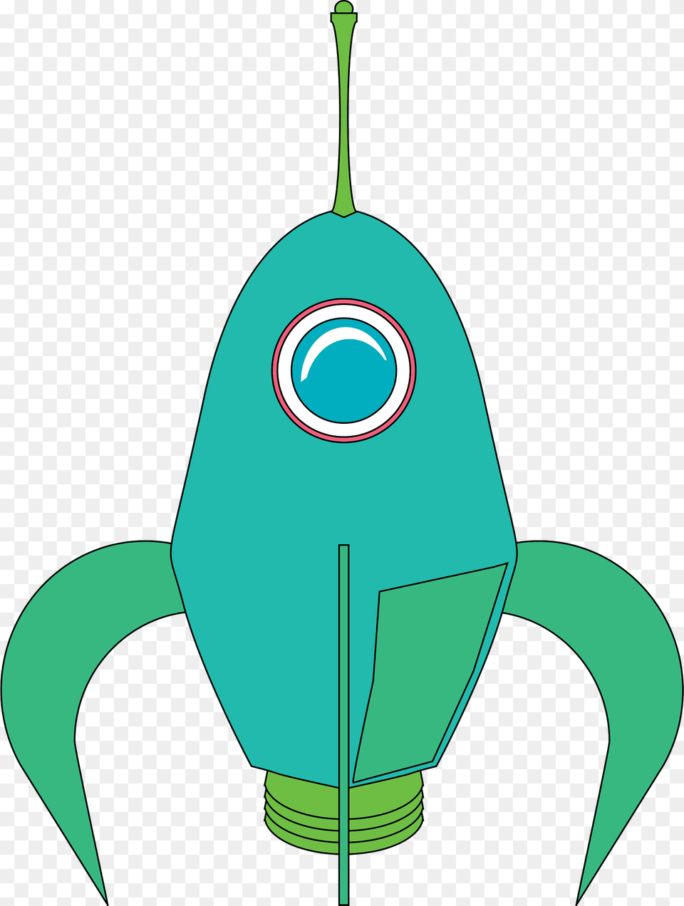 Futuristic Rocket Clipart, Green, Alien, Animal, Sea Life Free Png