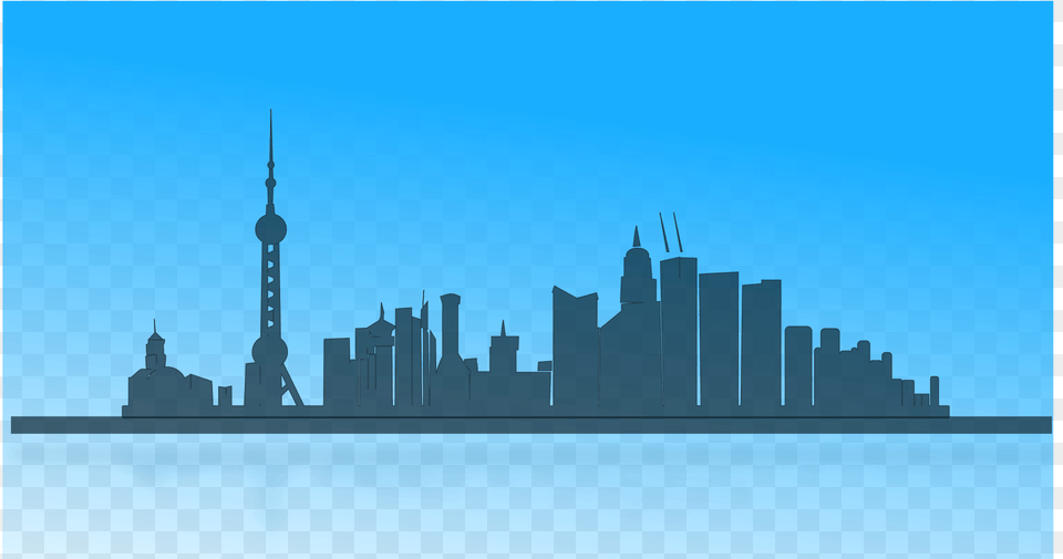 Futuristic Skyline Silhouette Clipart Positive And Negative Buildings, City, Urban, Architecture, Building Png