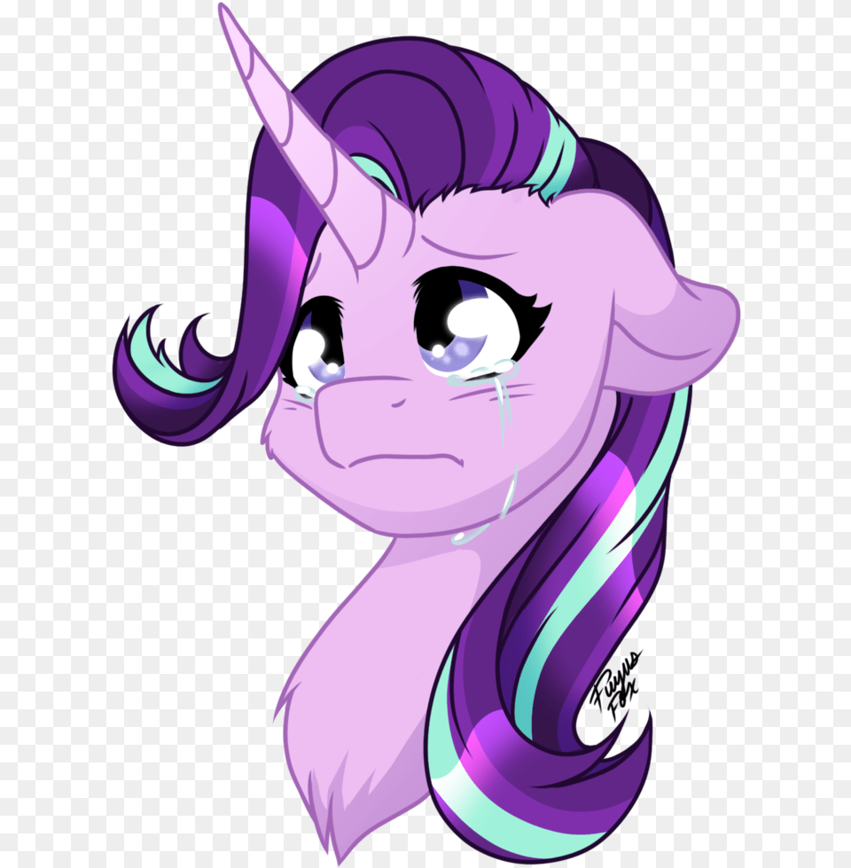 Fuyusfox Bust Crying Floppy Ears Pony Portrait Sad Starlight Glimmer, Purple, Publication, Book, Comics Free Transparent Png