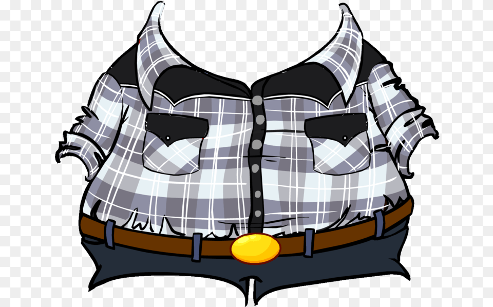 G Billy Plaid Shirt And Jeans Club Penguin Plaid Shirt, Blouse, Clothing, Accessories Png Image