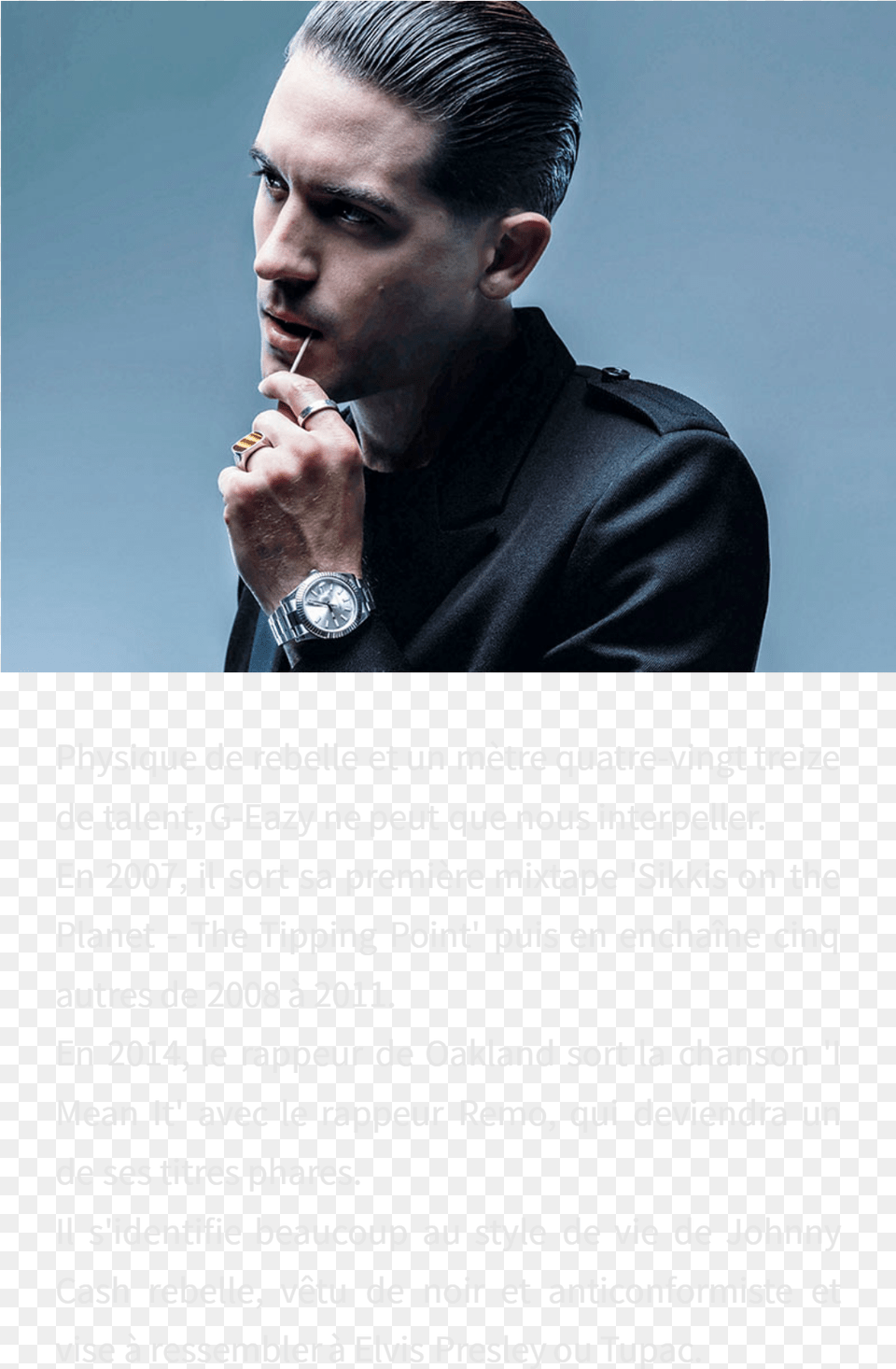 G Eazy With Toothpick, Portrait, Photography, Person, Head Png Image