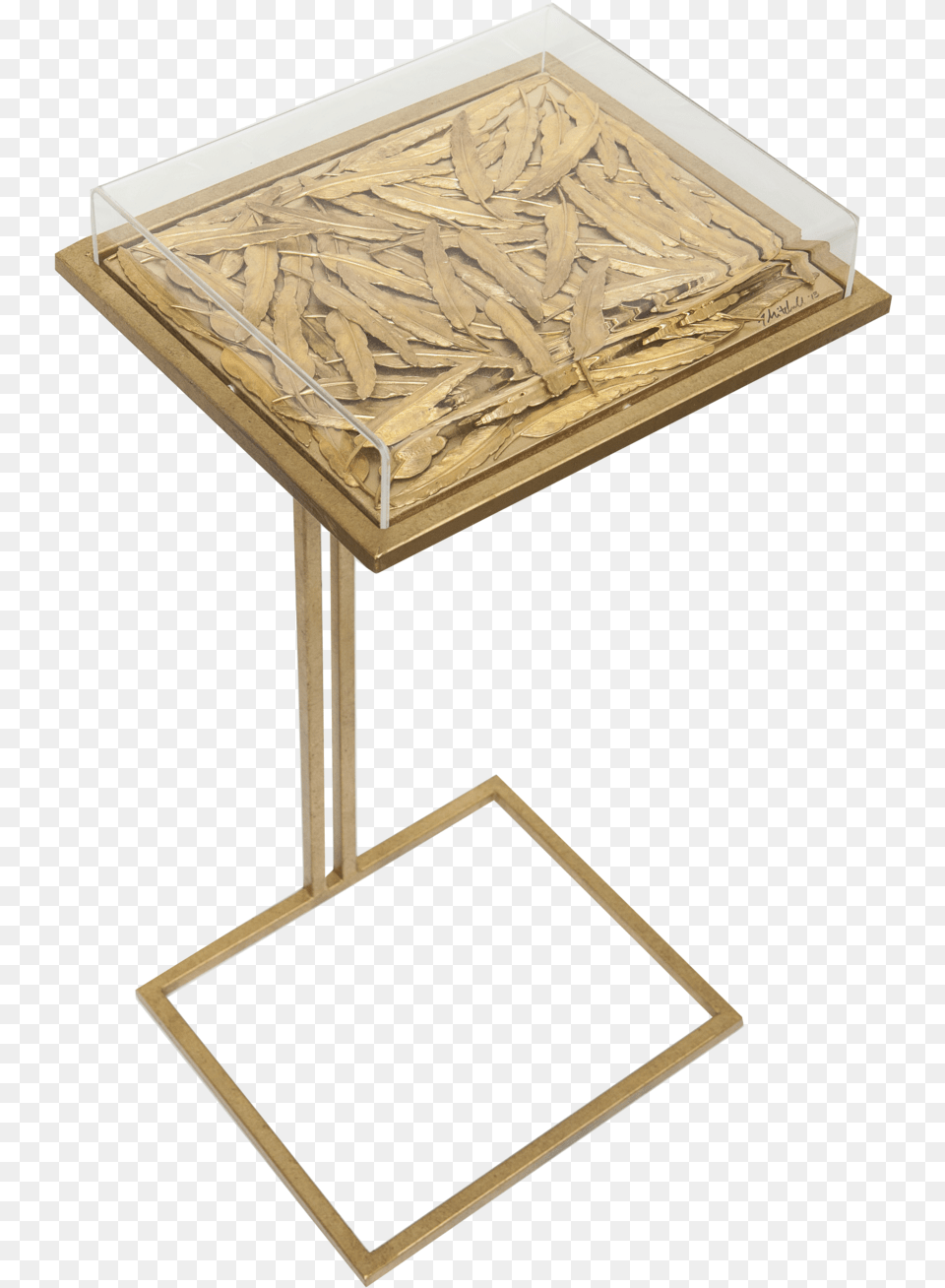 G Feather Tommy Mitchell Feathers Cocktail Table Large Gilded, Coffee Table, Furniture, Plywood, Wood Png Image