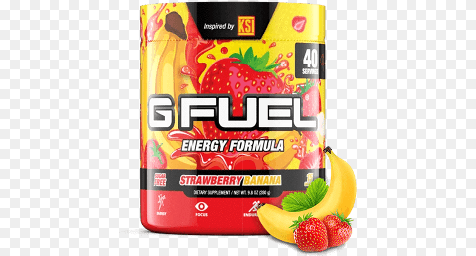 G Fuel Energy Gfuel Strawberry Banana, Berry, Produce, Food, Fruit Png