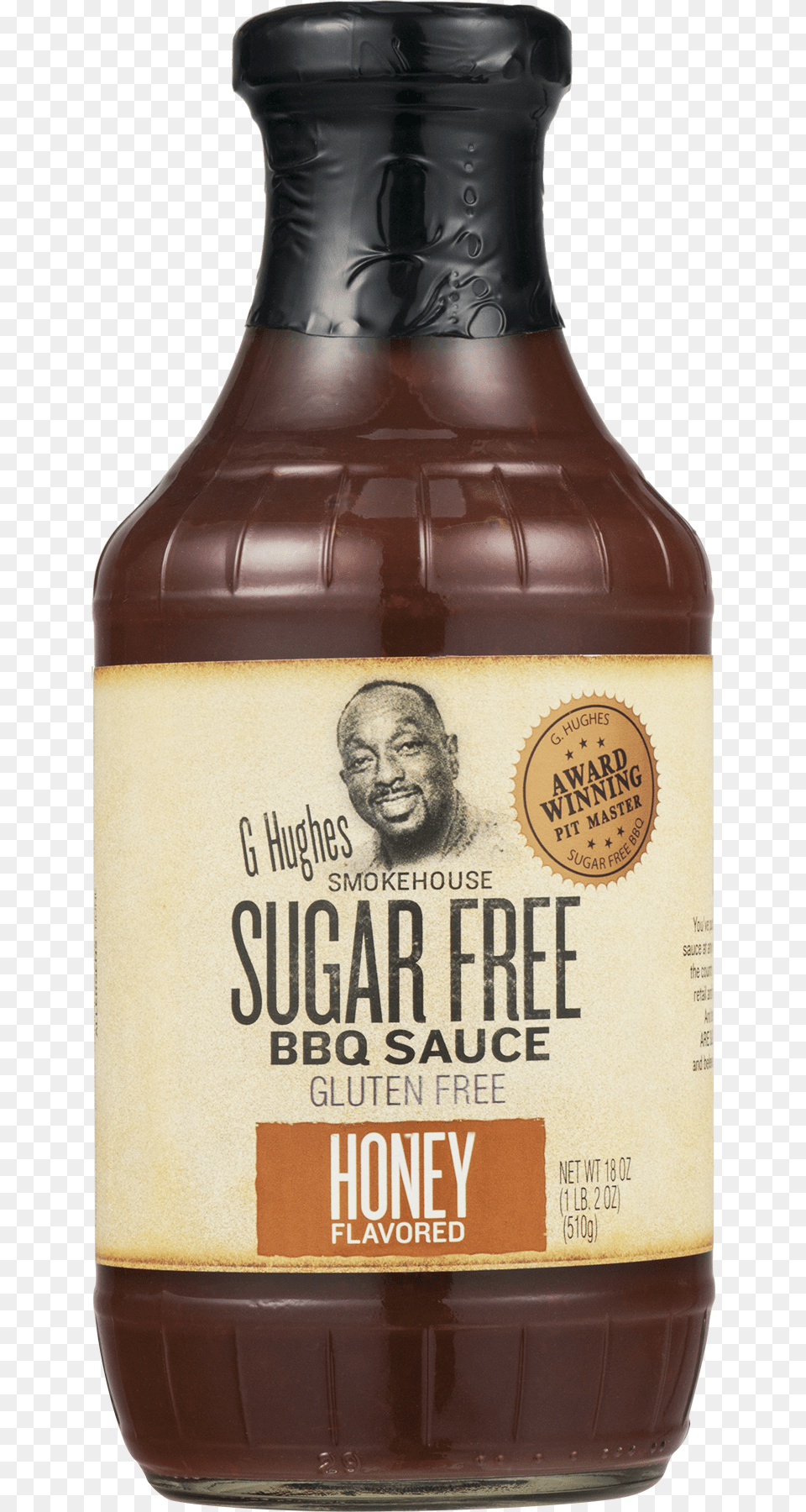 G Hughes Sugar Bbq Sauce Honey, Alcohol, Beer, Beverage, Head Png