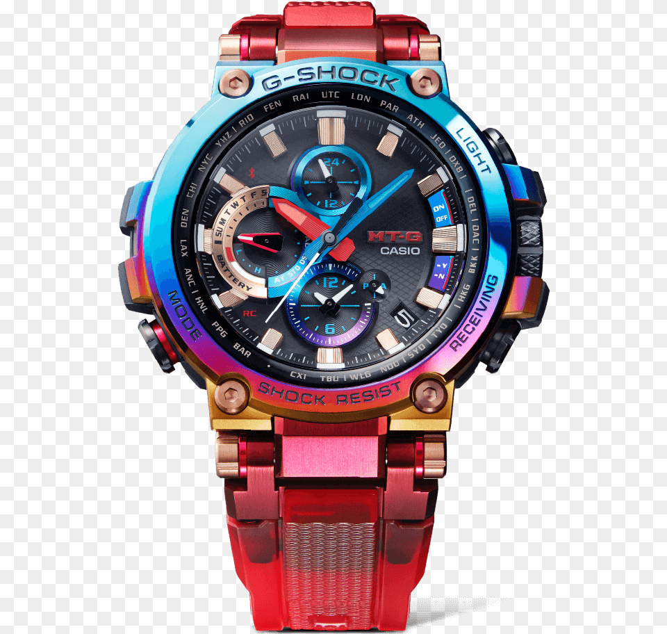 G Shock Mtg Mtgb1000vl4a Volcanic Lightning U2013 Gcentral G G Shock Mtg B1000vl, Arm, Body Part, Person, Wristwatch Free Png Download